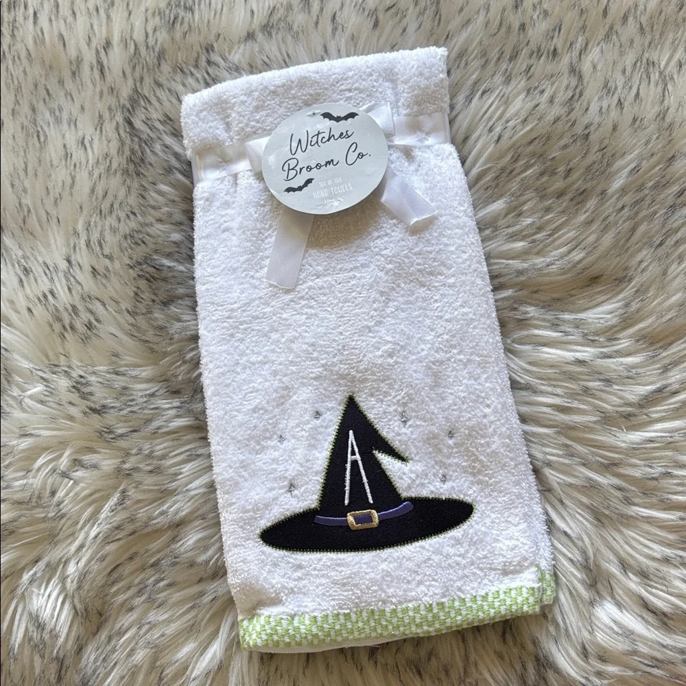 NWT Halloween Set of 2 Witch Hat Hand Towels
